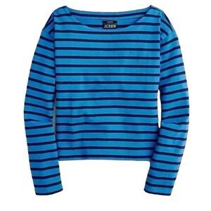 J.Crew Cropped boatneck T-shirt in stripe L NWT